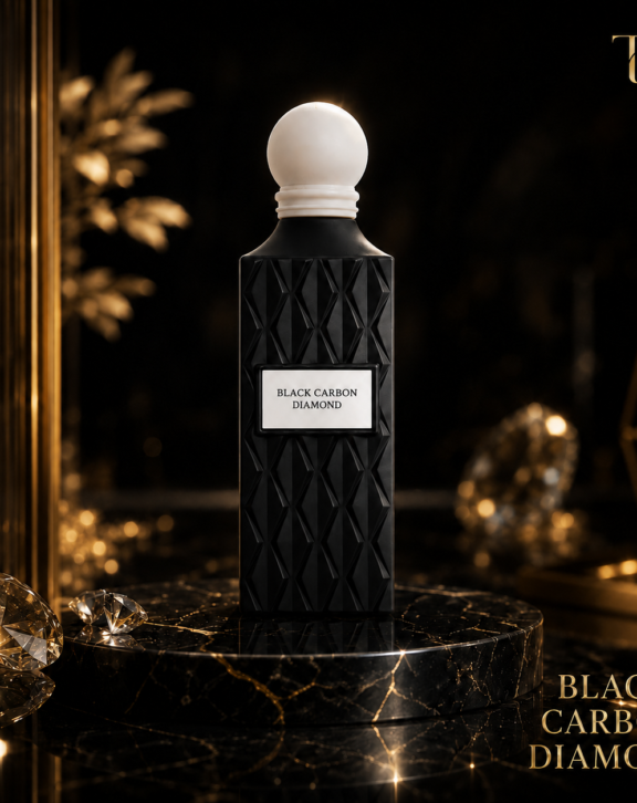 Black Carbon Diamond Eau de Parfum Ibrahim Al Qurashi 200ml perfume bottle