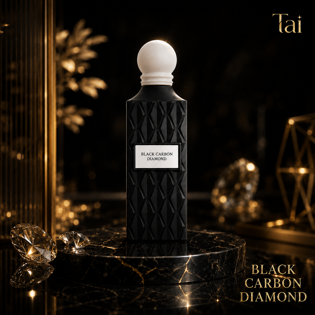 Black Carbon Diamond Eau de Parfum Ibrahim Al Qurashi 200ml perfume bottle